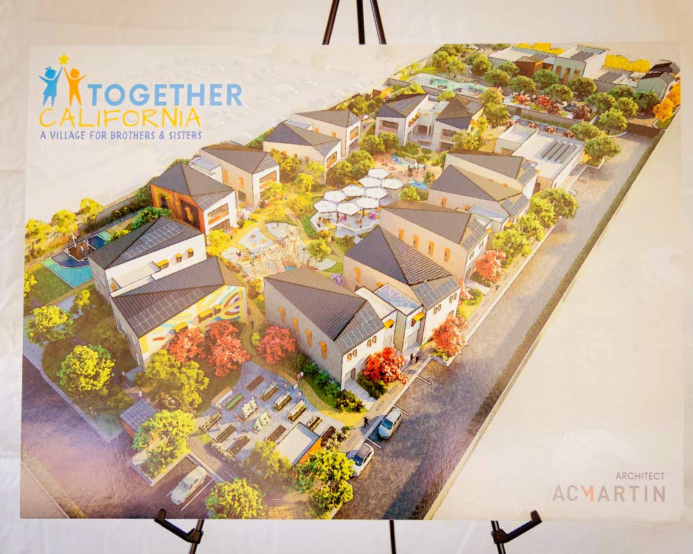 A poster showcasing a map of a foster care village.