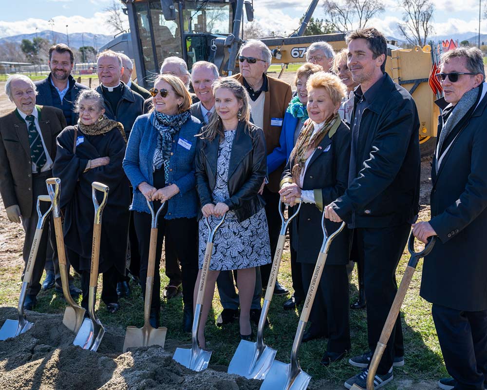 AACW members join Christian Bale and others celebrating at the groundbreaking ceremony.